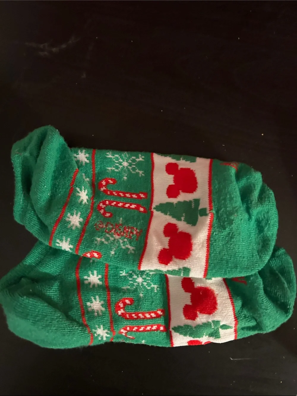Disney Set of 2 Mickey Mouse Christmas Low-Cut Socks - Green & Red